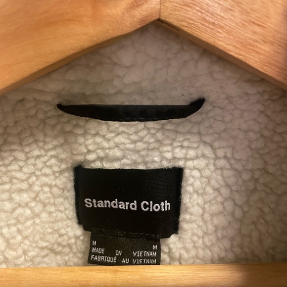 Standard Cloth Sherpa Fleece Lined Coach Jacket, Black mens size Medium - Picture 2 of 5